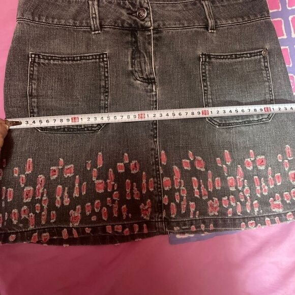 AUTHENTIC VINTAGE CHANEL PINK PURPLE ICONIC TOP & MATCHING DENIM SKIRT 36-38 - Picture 11 of 16